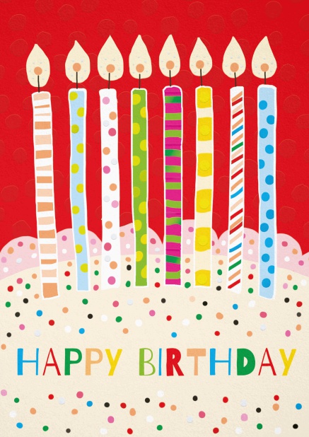 Birthday Card with cake and candles