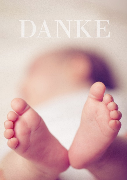 Dankesfotokarte mit veränderbarem Foto und dem text Danke oben.