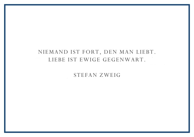 Online Todesanzeige mit gestaltetem Trauerspruch und schlichtem schwarzem Rand. Marine.