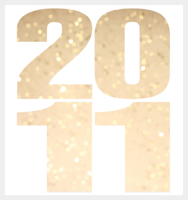 Online Invitation card in large format with cut out 2011 for an own photo or image. Grey.