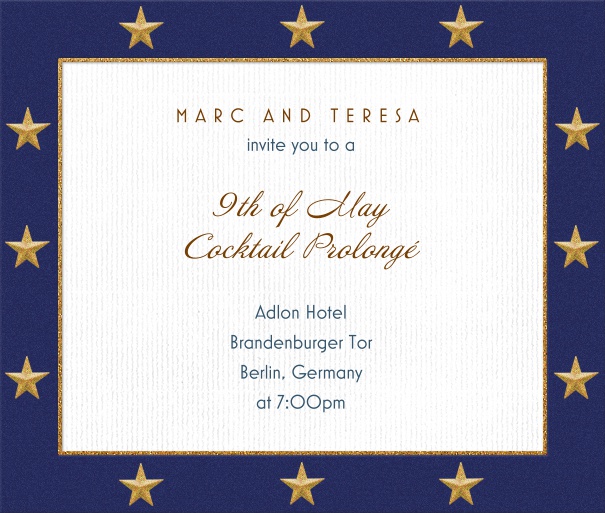 White EU themed Invitation design with EU star Border.