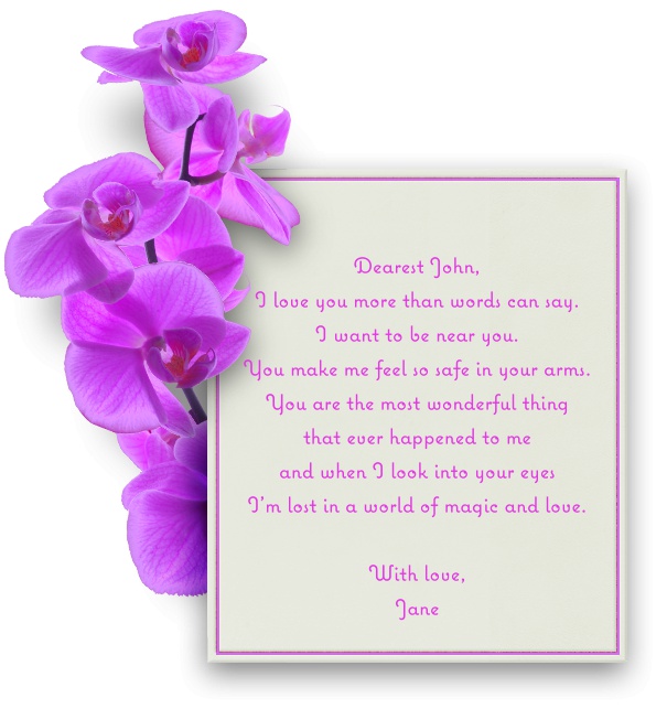 Online Beige Flower Themed Card with Purple Orchid ..