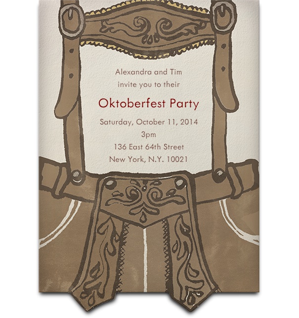 Online invitation card with hand drawn "Lederhosen".