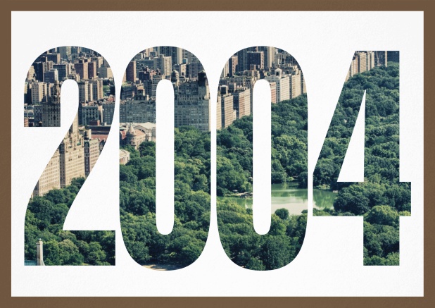 Einladungskarte mit ausgeschnittener 2004 für eigenes Image oder Foto Gold.