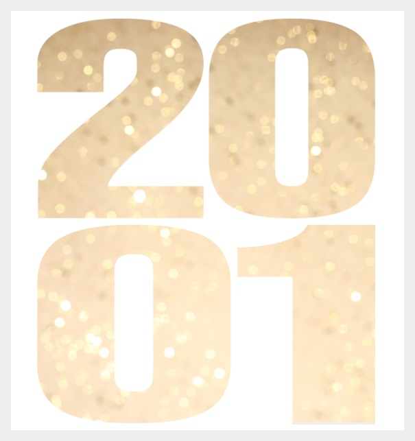 Online Invitation card in large format with cut out 2001 for an own photo or image. Grey.