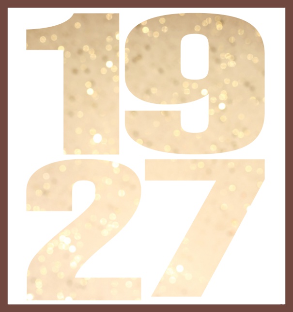 Große Online Einladungskarte mit ausgeschnittener Zahl 1927 Gold.