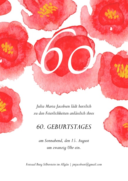 60 Blumen Zum 60 60 Geburtstag