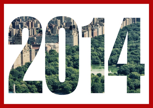 GRÜNDUNGSJAHR 2014 QUER - Rot - 10. Jubiläum Online Einladungskarte mit ausgeschnittener 2014 für eigenes Image oder Foto Rot.