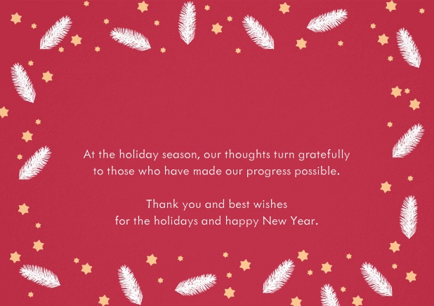 Company Christmas card in red with logo function.