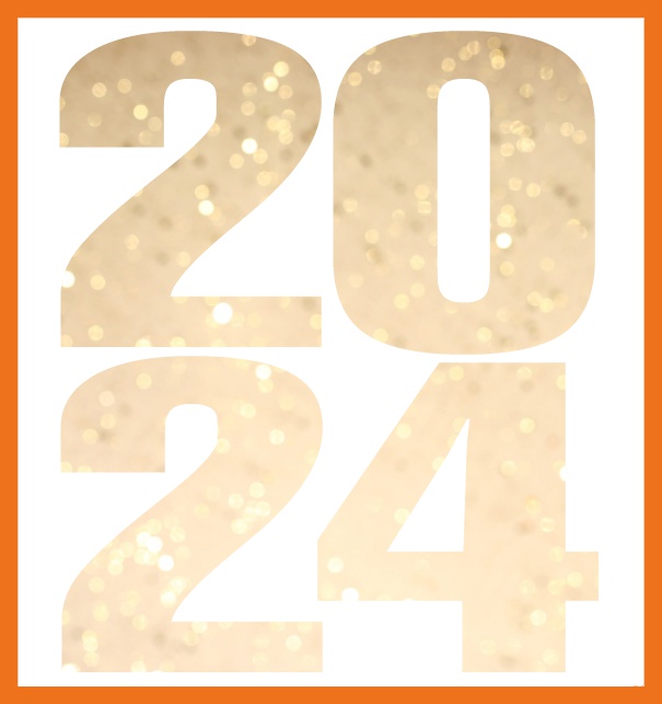 2024 cut out large - Orange - most popular Online Invitation card with cut out 2024 for own image Orange.