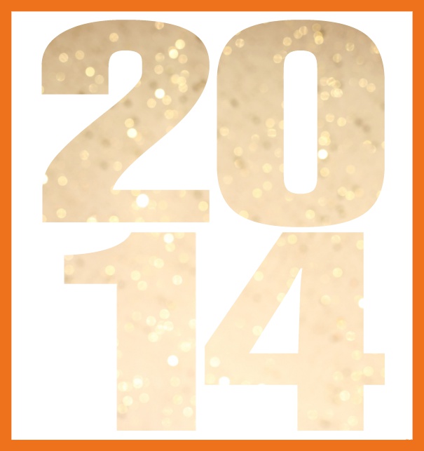 Online Invitation card with cut out 2014 for own image Orange.