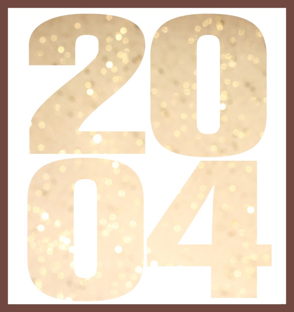 Online Invitation card with cut out 2004 for own image Gold.