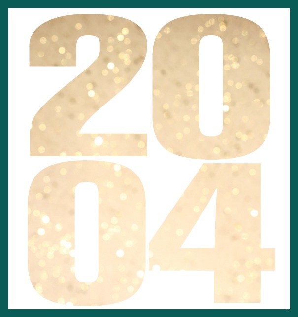 Online Invitation card with cut out 2004 for own image Green.