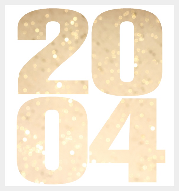 Online Invitation card with cut out 2004 for own image Grey.