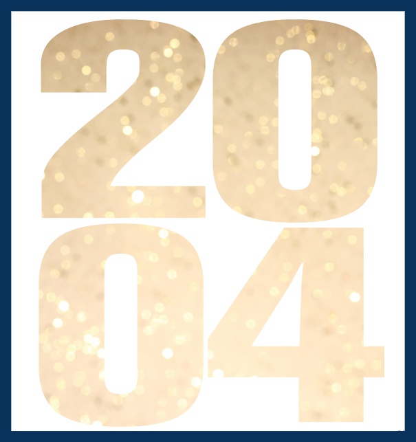 Online Invitation card with cut out 2004 for own image Navy.