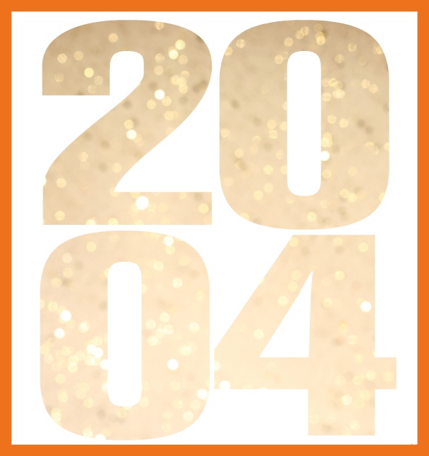 Online Invitation card with cut out 2004 for own image Orange.