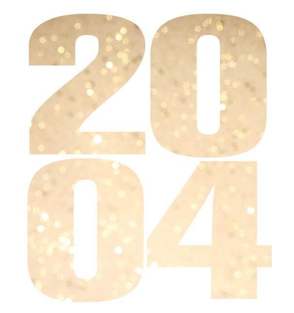 Online Invitation card with cut out 2004 for own image White.