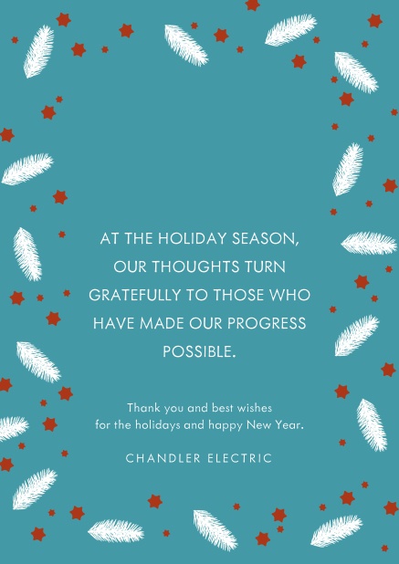 Blue corporate Christmas card