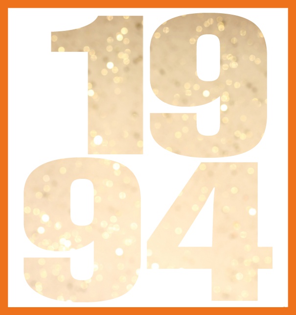 1994 cut out large - Orange - 30th Birthday Online Invitation card with cut out 1994 for own image Orange.