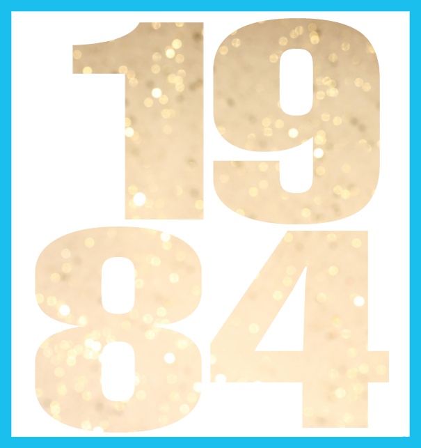 1984 cut out large - Blue - 40th Birthday Online Invitation card with cut out 1984 for own image Blue.