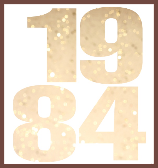 1984 cut out large - Gold - 40th Birthday Online Invitation card with cut out 1984 for own image Gold.