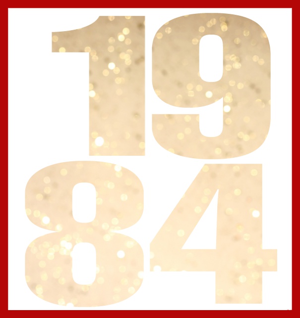 1984 cut out large - Red - 40th Birthday Online Invitation card with cut out 1984 for own image Red.