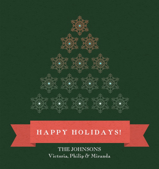 Green Christmas Card online with Christmas Tree.