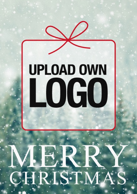 Weihnachtskarte geschäftlich mit Geschenk mit Logo.
