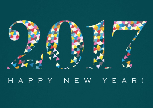 Wish Happy New Year with this fun and colorful card. Green.