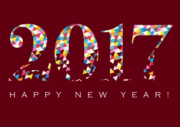 Wish Happy New Year Online with this fun and colorful card. Red.