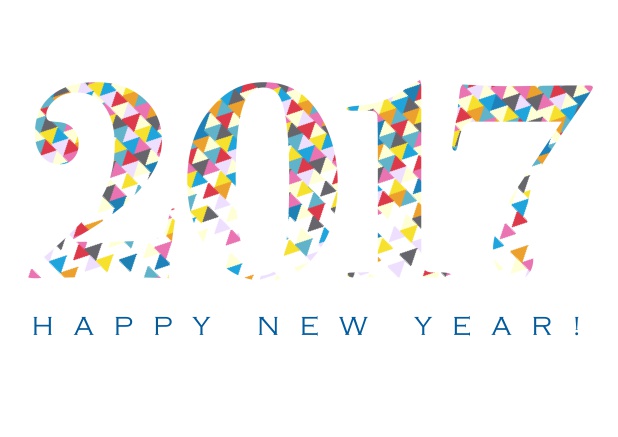 Wish Happy New Year Online with this fun and colorful card. White.