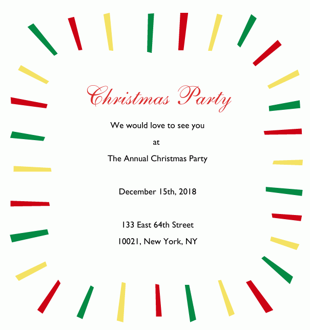 Animated Christmas Party Invitation with blinking Red, Green and Gold frame Green.
