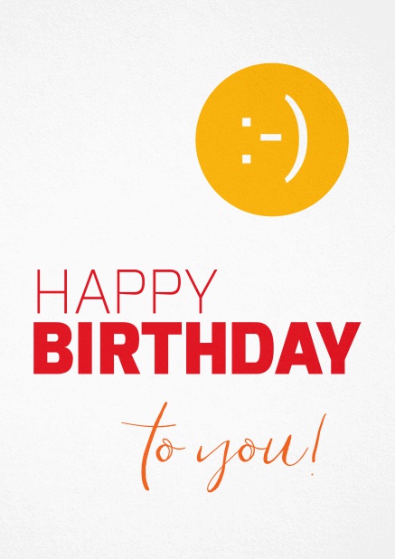 Happy Birthday Greeting card with smiling sun White.