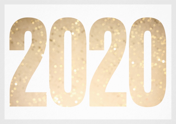 Golden 2020s - Grey - New Years Eve Paper invitation card with cut out 2020 for own photo and text. Grey.