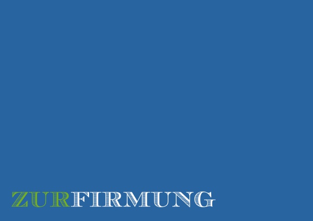 Online Einladungskarte zur Firmung mit Wunschfarbe und Text anpassen. Blau.