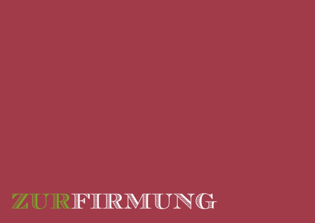 Online Einladungskarte zur Firmung mit Wunschfarbe und Text anpassen. Rot.