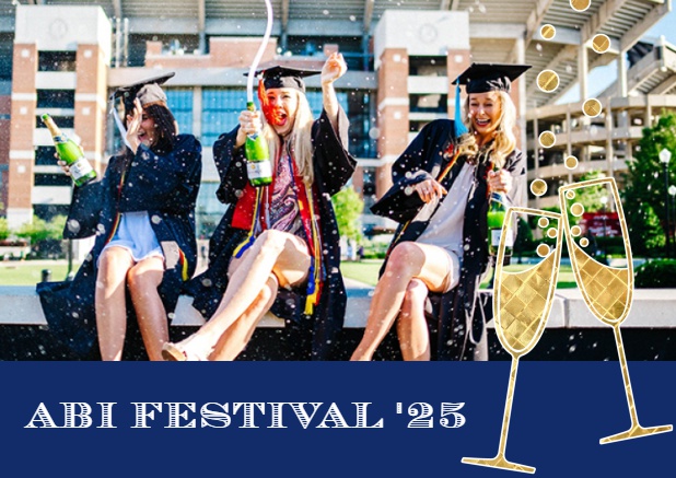 Online Einladung zum Abifest 25 mit Foto und Champus Marine.