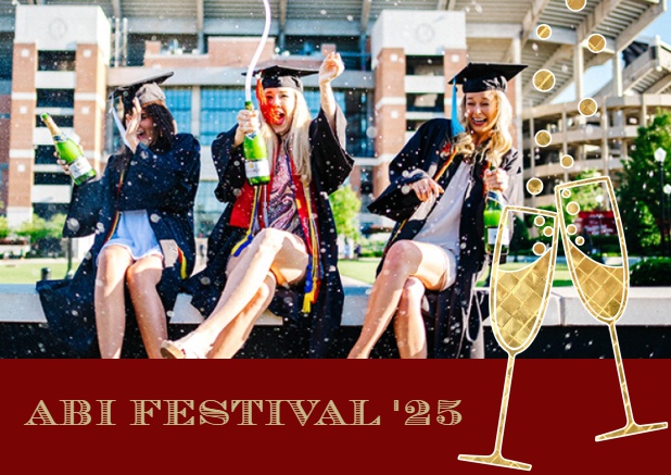 Online Einladung zum Abifest 25 mit Foto und Champus