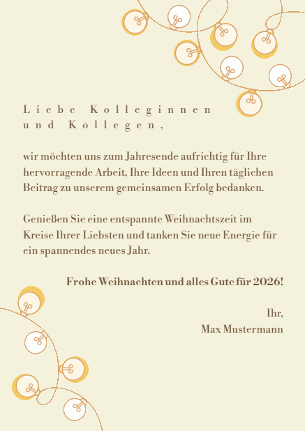 Animierte online Hochkant Weihnachtskarte mit leuchtenden Weihnachtslichtern Beige.