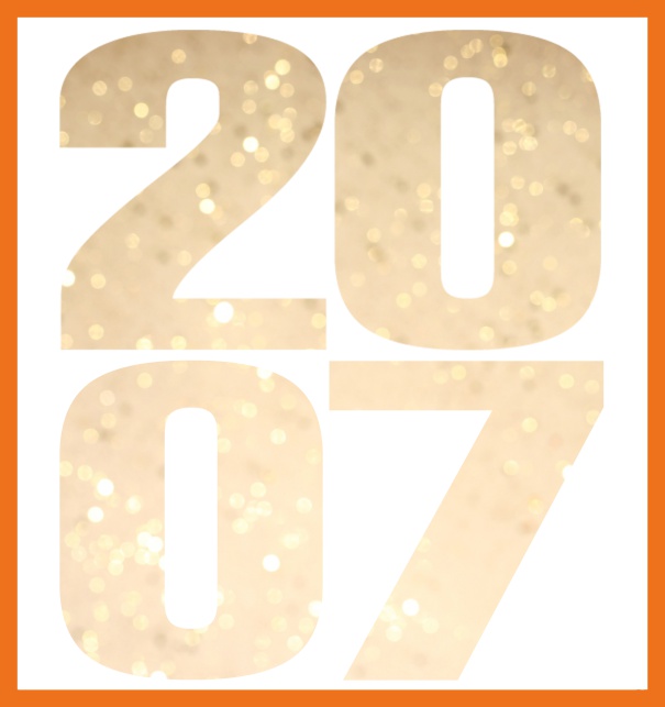 Large Online Invitation card with cut out 2007 Orange.