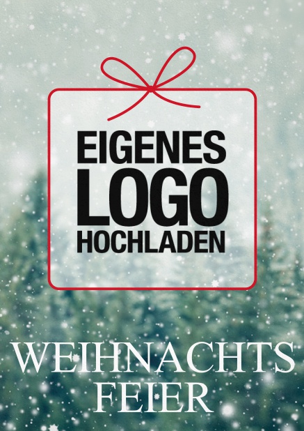 Einladungskarte zur Weihnachtsfeier mit Weihnachtsgeschenk