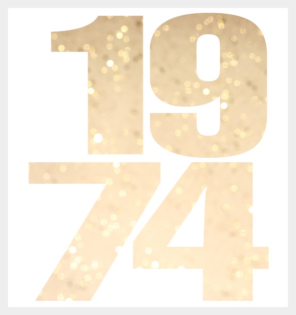 Online Invitation card with cut out 1974 for own image Grey.