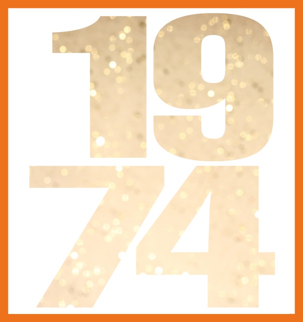 1974 cut out large - Orange - 50th Anniversary Online Invitation card with cut out 1974 for own image Orange.