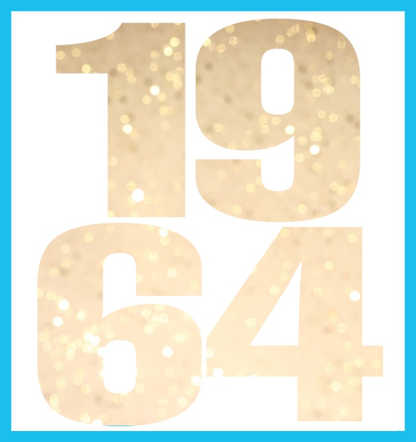 1964 cut out large - Blue - 60th Birthday Online Invitation card with cut out 1964 for own image Blue.