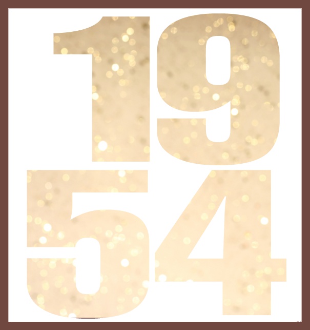 Online Invitation card with cut out 1954 for own image Gold.