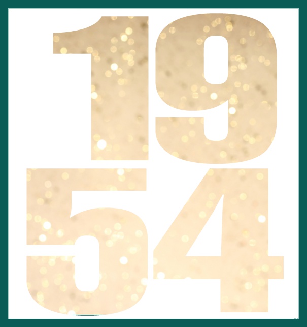 1954 cut out large - Green - 70th Birthday Online Invitation card with cut out 1954 for own image Green.