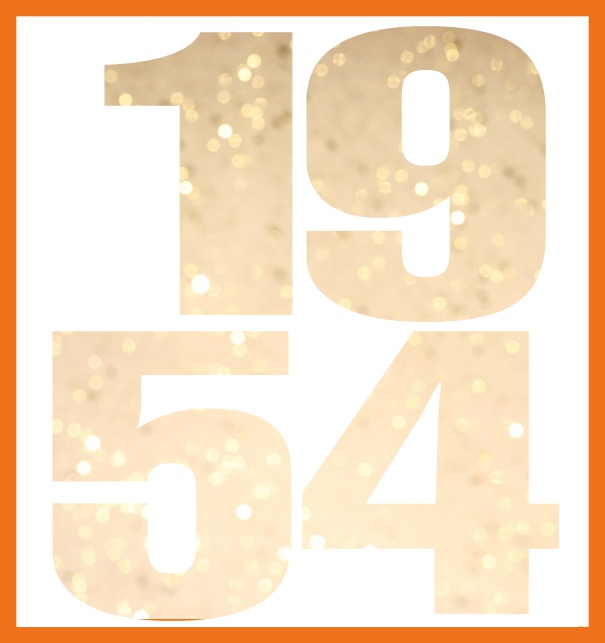 1954 cut out large - Orange - 70th Birthday Online Invitation card with cut out 1954 for own image Orange.