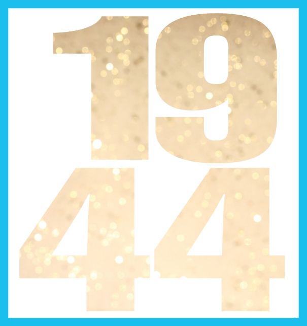 1944 cut out large - Blue - 80th Birthday Online Invitation card with cut out 1944 for own image Blue.