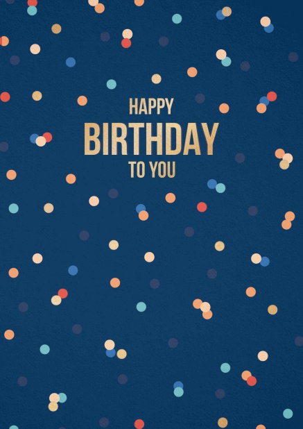 Blue Birthday Card with coloful dots