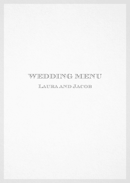 Menu card with blue border and editable text. Grey.